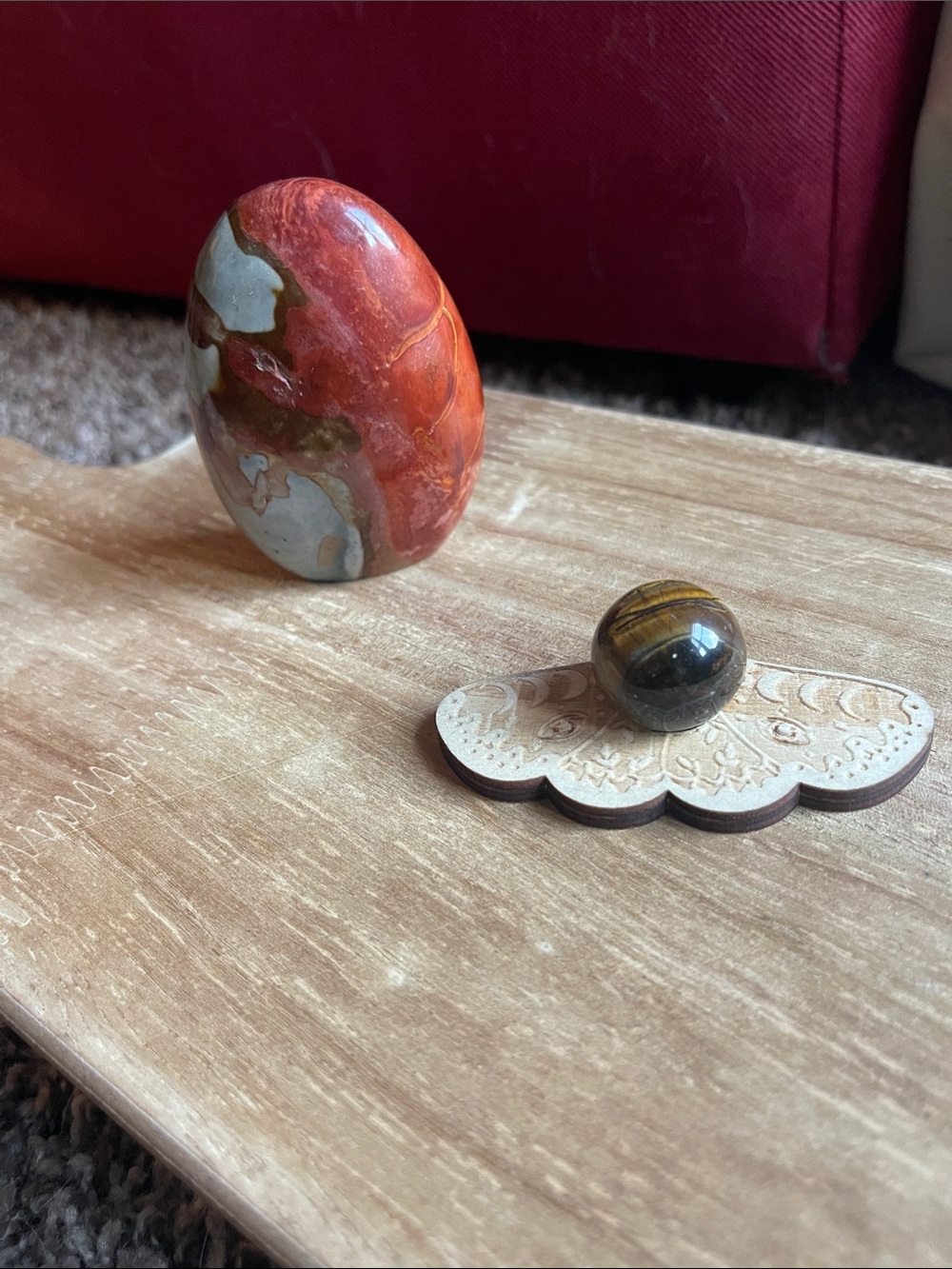 Mookaite Jasper Freeform & Tigers Eye Mini Sphere